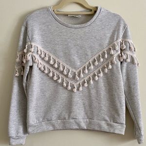 Grey Tassel Sweater